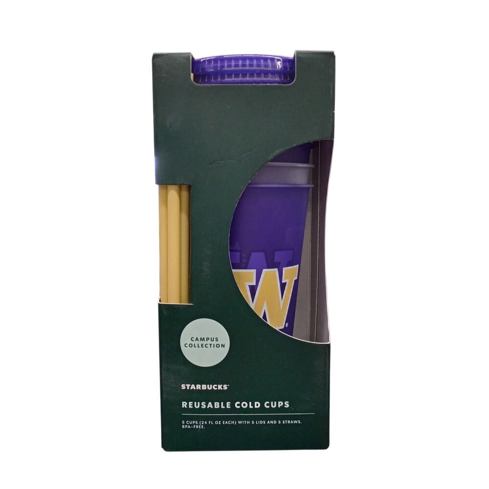 New Starbucks University Of Washington Reusable Cold Cups & Lids 24oz